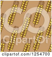Poster, Art Print Of Seamless Pattern Background Of Wheat On Brown