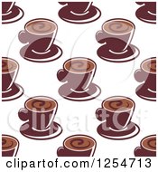 Clipart Of A Seamless Pattern Background Of Coffee Cups Royalty Free Vector Illustration