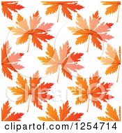 Poster, Art Print Of Seamless Pattern Background Of Orange Autumn Leaves