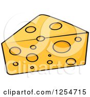 Clipart Of A Wedge Of Cheese Royalty Free Vector Illustration
