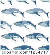 Clipart Of A Seamless Pattern Background Of Whales Royalty Free Vector Illustration