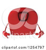 Clipart Of A 3d Red Foot Scale Character Pouting Royalty Free Illustration