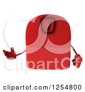 Clipart Of A 3d Red Foot Scale Character Presenting Royalty Free Illustration