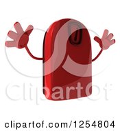 Clipart Of A 3d Red Foot Scale Character Jumping Royalty Free Illustration