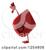 Clipart Of A 3d Red Foot Scale Character Cartwheeling Royalty Free Illustration