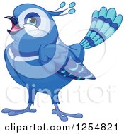 Poster, Art Print Of Cute Fancy Happy Bluebird