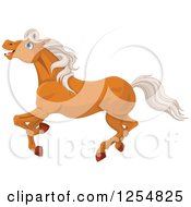 Cartoon Of A Happy Horse Running Royalty Free Vector Clipart by Pushkin