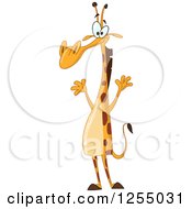 Clipart Of A Happy Giraffe Standing Upright Royalty Free Vector Illustration