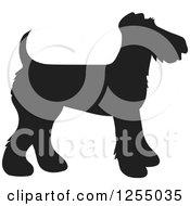 Poster, Art Print Of Black Silhouetted Airedale Terrier Dog In Profile