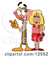 Clipart Picture Of A Sink Plunger Mascot Cartoon Character Talking To A Pretty Blond Woman