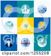 Clipart Of Development And Strategy Business Icons Royalty Free Vector Illustration