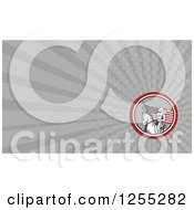 Clipart Of A Retro Calvary Soldier And Trumpet Business Card Design Royalty Free Illustration