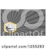Clipart Of A Retro Man Starting A Chainsaw Business Card Design Royalty Free Illustration
