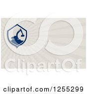 Clipart Of A Retro Excavator Business Card Design Royalty Free Illustration