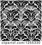 Poster, Art Print Of Seamless Black And White Damask Pattern Background