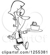 Poster, Art Print Of Black And White Chef Woman Serving A Slice Of Cheesecake