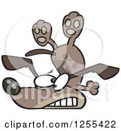 Clipart Of A Downward Dog On His Face Royalty Free Vector Illustration
