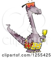 Poster, Art Print Of Beach Dinosaur With Toys