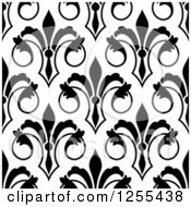 Poster, Art Print Of Seamless Black And White Fleur De Lis Background Pattern