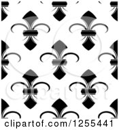 Clipart Of A Seamless Black And White Fleur De Lis Background Pattern Royalty Free Vector Illustration