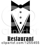 Poster, Art Print Of Black And White Waiter Tie And Restaurant Text