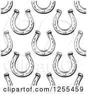 Clipart Of A Seamless Black And White Horseshoe Background Pattern Royalty Free Vector Illustration by Vector Tradition SM