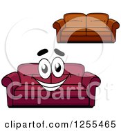 Clipart Of Couches Royalty Free Vector Illustration