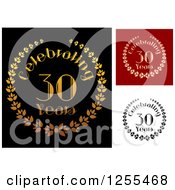 Clipart Of Celebrating 30 Year Anniversary Designs Royalty Free Vector Illustration