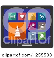 Poster, Art Print Of Tablet Screen With Baby Icons