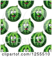 Poster, Art Print Of Seamless Background Pattern Of Happy Watermelons