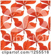 Clipart Of A Seamless Pattern Background Of Orange Autumn Leaves Royalty Free Vector Illustration