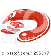Clipart Of A Curved Sausage Royalty Free Vector Illustration
