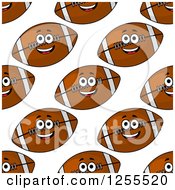 Poster, Art Print Of Seamless Pattern Background Of Fast American Footballs