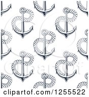 Clipart Of A Seamless Background Pattern Of Anchors And Ropes Royalty Free Vector Illustration