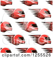 Poster, Art Print Of Red Flaming Racing Helmet Pattern