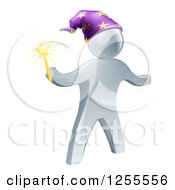 Poster, Art Print Of 3d Silver Wizard Holding A Star Wand