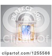 Clipart Of A Venue Entrance With Perfect Job Text Royalty Free Vector Illustration
