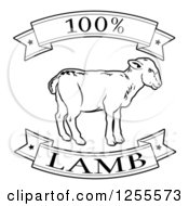 Poster, Art Print Of Black And White 100 Percent Lamb Food Banners