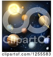 Poster, Art Print Of The Solar System With Orbit Rings