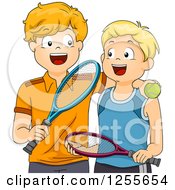 Poster, Art Print Of Happy White Boys With Tennis Gear