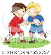 Poster, Art Print Of White Boys Playing Rugby Football