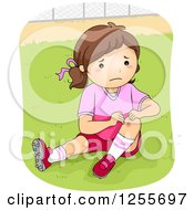 Poster, Art Print Of Football Player Girl Showing A Scraped Knee
