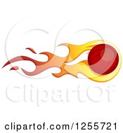 Clipart Of A Basketball With Flames Royalty Free Vector Illustration