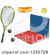 Poster, Art Print Of Squash Court And Accessories
