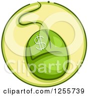 Poster, Art Print Of Round Green Computer Mouse Dollar Icon