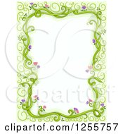 Poster, Art Print Of Border Of Floral Vines And Green