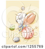 Poster, Art Print Of Sports Balls Colliding
