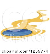 Clipart Of A Frisbee With Yellow Flames Royalty Free Vector Illustration