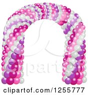 Poster, Art Print Of Party Arch Of Purple Pink And White Balloons