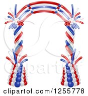 Clipart Of A Party Arch Of Red White And Blue Indpendence Day Balloons Royalty Free Vector Illustration by BNP Design Studio